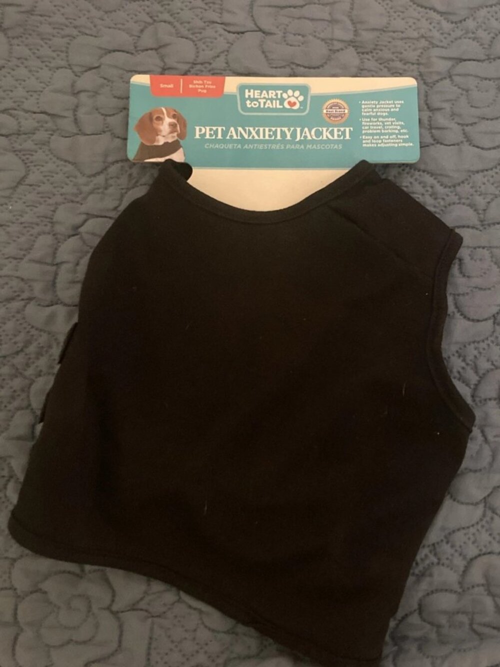 Heart to Tail Pet  Anxiety Jacket Size Small Black
